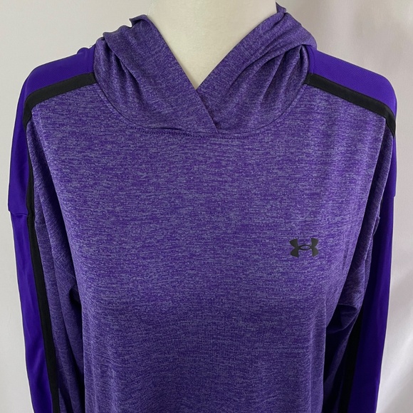 New Under Armour Graphic Print Loose Fit Hooded Top Tech Twist Purple Sz Medium - Picture 2 of 16